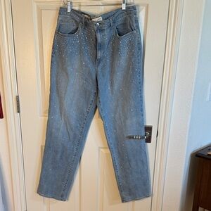 Universal Thread Blue Straight Leg Jeans with Stud Details